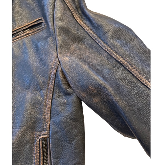 Andrew Marc Leather Bomber-Style Moto Jacket – Men’s Small - Picture 9 of 16